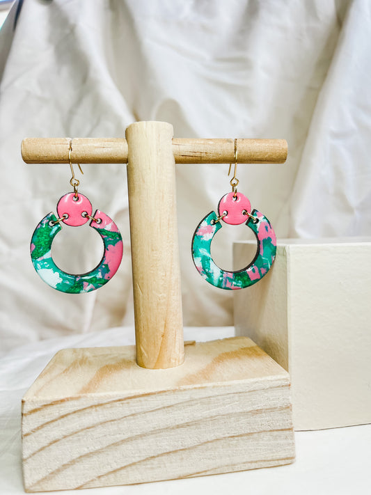 'Into The Woods' circle dangle earrings