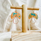 'Coral' Teardrop charm dangle earrings