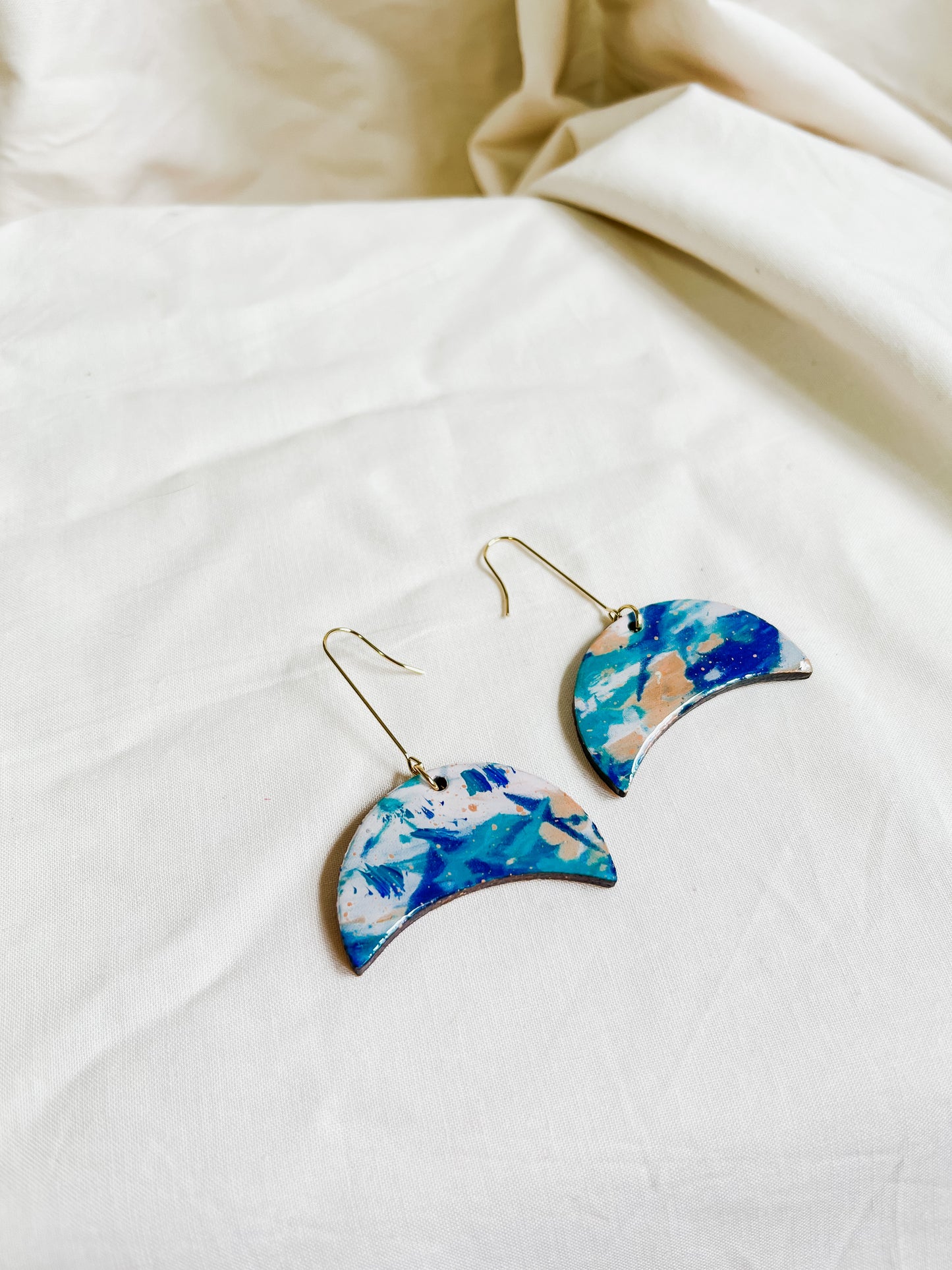 'The Reef' Crescent Moon dangle earrings