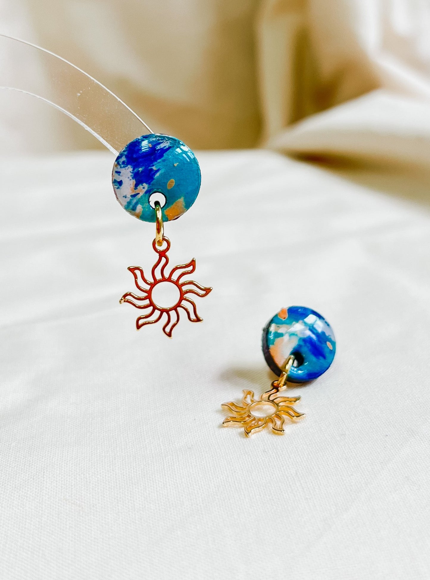 'The Reef' Sunny stud earrings- 18k gold plated charms