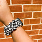 Black & White Gingham Smart Watch Scrunchie Band